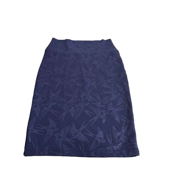 lularoe cassie Lavender Purple Rockabilly Bird Embossed pencil skirt Size S - Picture 1 of 7